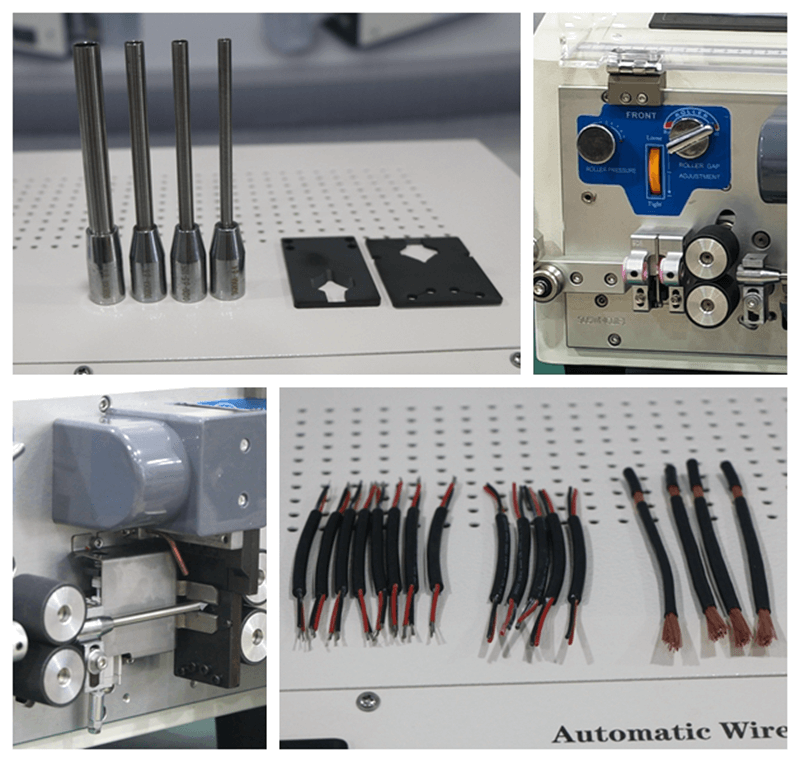 Sheath cable cutting and stripping machine